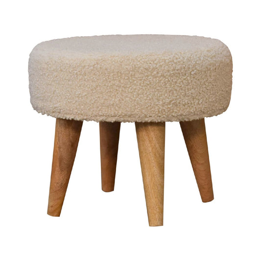 Petite Footstool - Cream / Brown