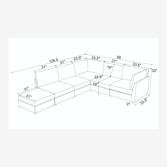 Reversible Modular Sectional & Custom Configuration And Premium Upholstery - Dark Green