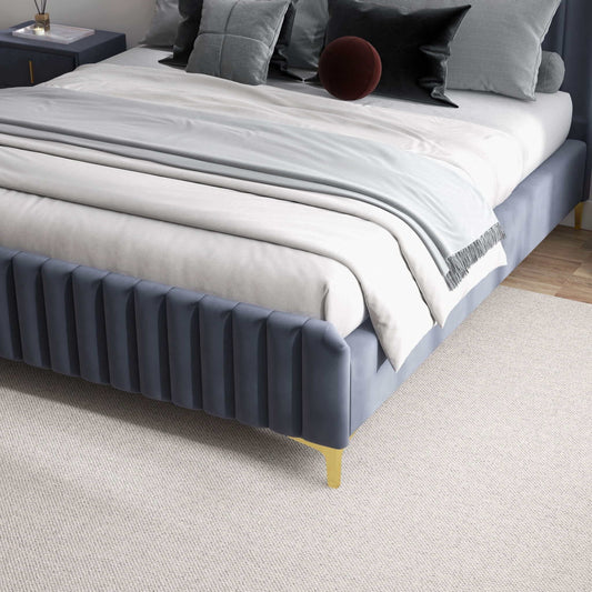 Bethany - Queen Upholstered Platform Bed - Gray