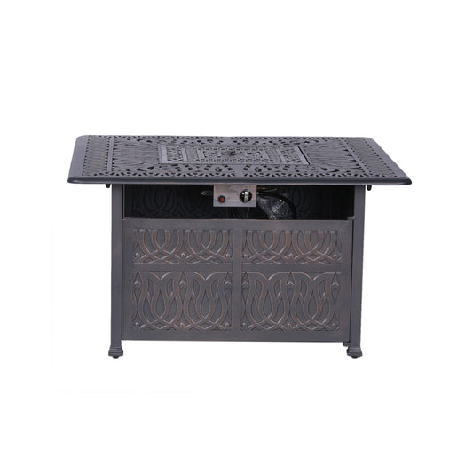 Powder Coated Aluminum Propane Gas Fire Pit Table - Gunmetal