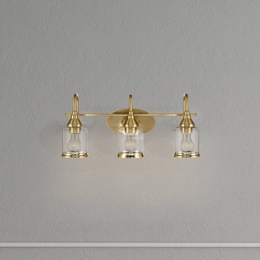 Twilight - 3 Lights Brush Contemporary Vanity Light - Clear / Gold