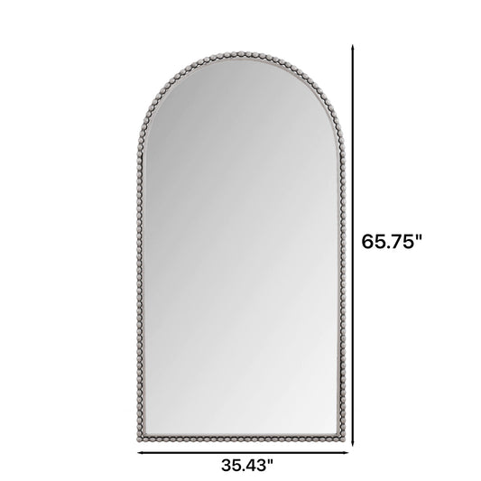 Arch Retro Full Length Mirror With Supporting Feet - Silver