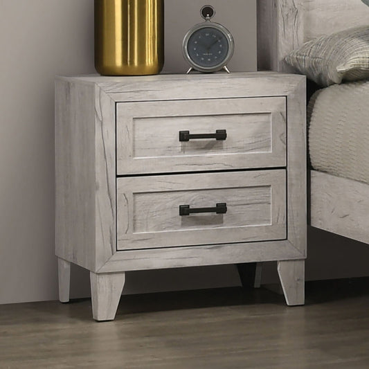 Nightstand, Bedside Table - White Washed