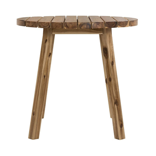 Round Dining Table, Solid Wood - Natural Wood / Brown