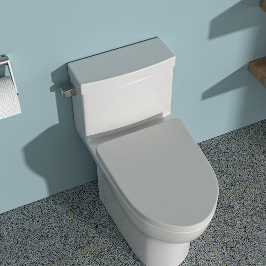 1 Piece Toilet, Soft Closing Seat - White