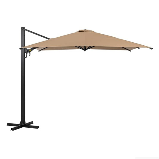 Round Cantilever Patio Umbrella With 360 Rotation & Infinite Tilt Adjustment