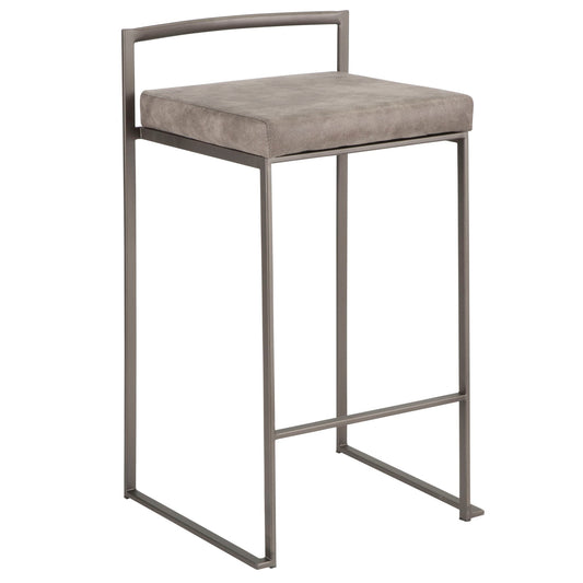 Fuji - Contemporary Stackable Counter Stool (Set of 2) - Antique / Stone