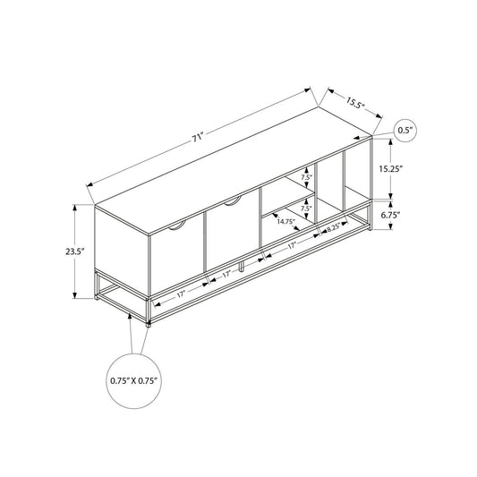 TV Stand, Storage Cabinet With Open And Closed Shelves, Console For Living Room - Black