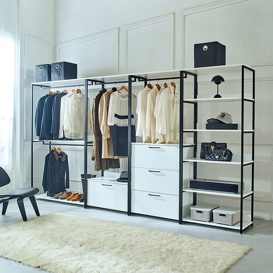 Fiona - Freestanding, Walk-In Closet System - White - Wood