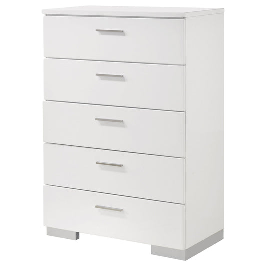 Dulcey - 5 Drawer Bedroom Chest - White