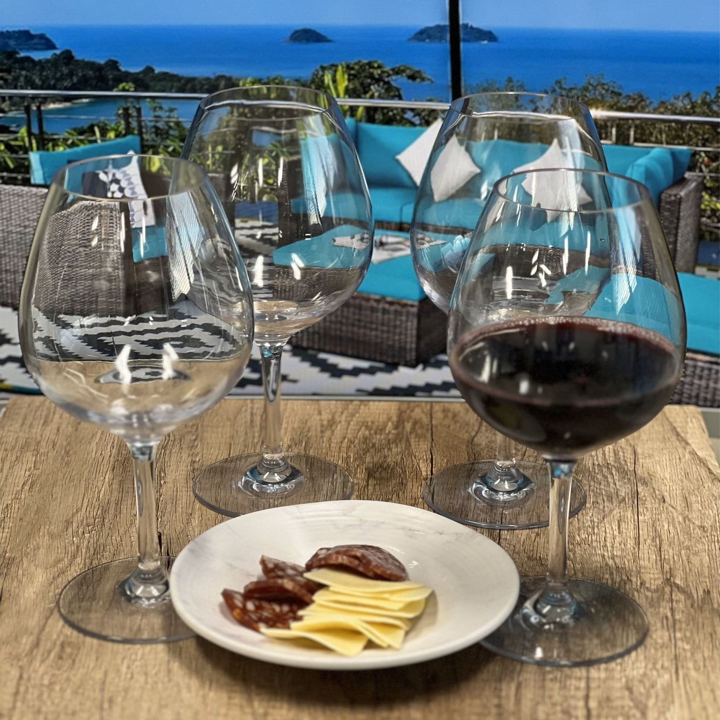 Leadingware Plastic Wine Glasses (Set of 4), Unbreakable Bpa Free Tritan 23Oz - Clear