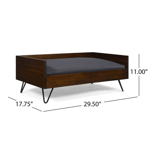 Dog Bed With Sleek Hairpin Legs - Reclaimed Oak / Iron