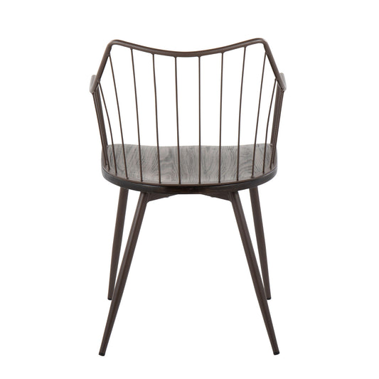 Winston - Farmhouse Style / Dining Chair - Brown / Dark Walnut