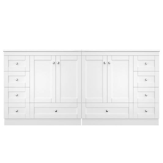 Shaker Free Standing Bathroom Vanity Cabinet & Sink, Soft Close Drawers, Soft Close Doors