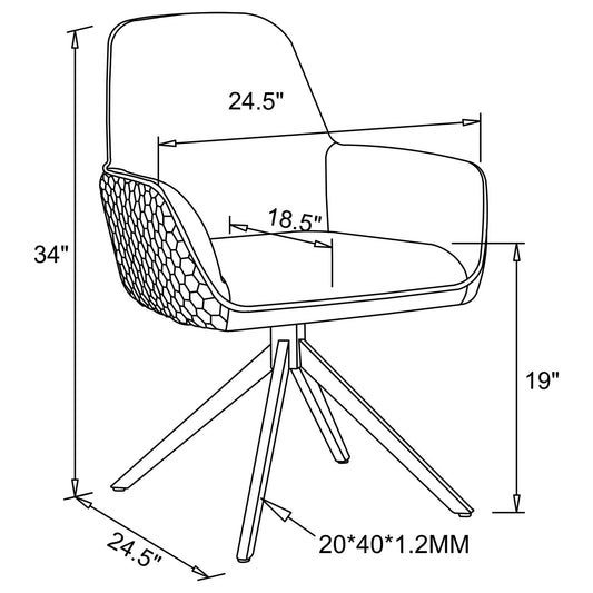 Flare - Arm Side Dining Chair With Tufting - Gray