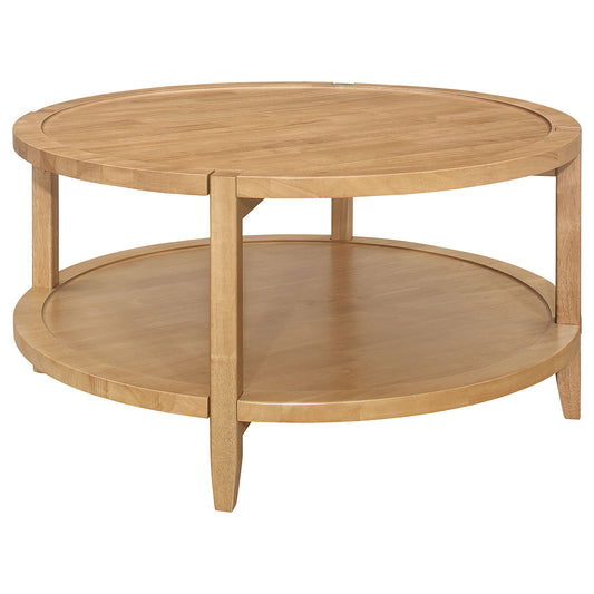 Elliott - 2 Piece Round Coffee And End Table Set - Maple