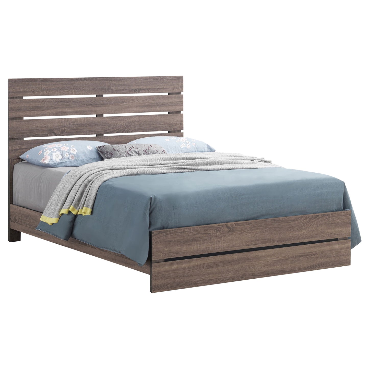Geary - Panel Eastern King Bed With Slat - Oak
