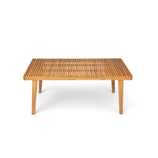 Outdoor Dining Table With Slatted Top, Ideal For Patio