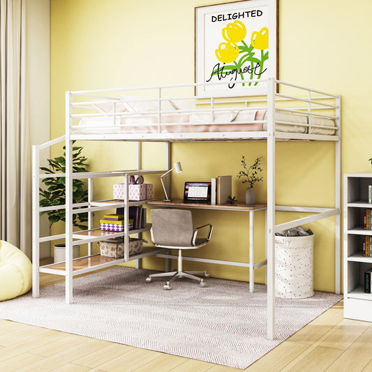 Loft Bed With Desk And Lateral Storage Ladder