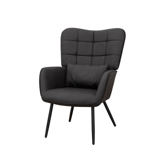 Modern Accent Arm Chair High Back With Metal Legs And Soft Padded