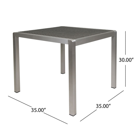 Outdoor Square Dining Table With Aluminum Frame