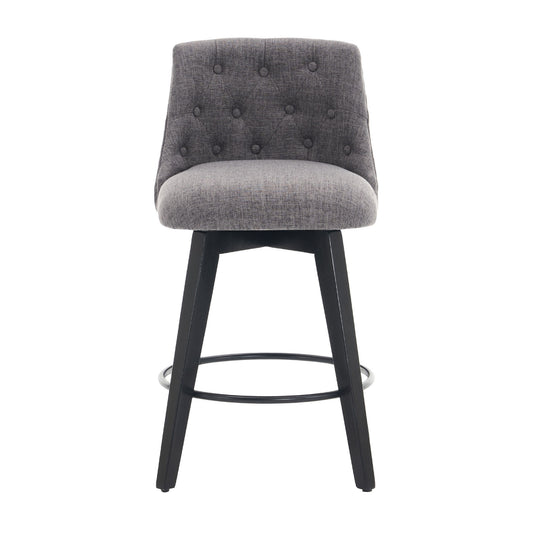 Swivel Bar Stools & Button Tufted Back (Set of 2)