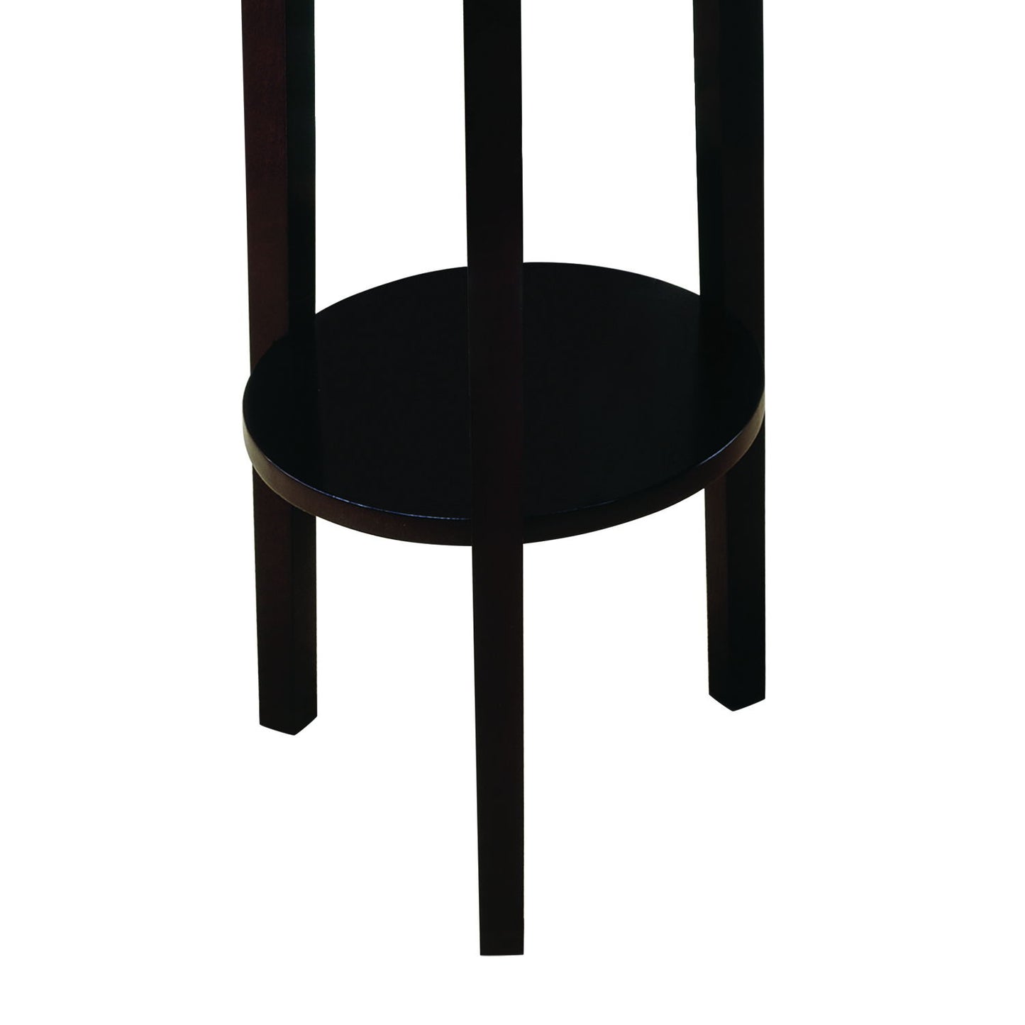Round Accent Table With Open Shelf - Espresso