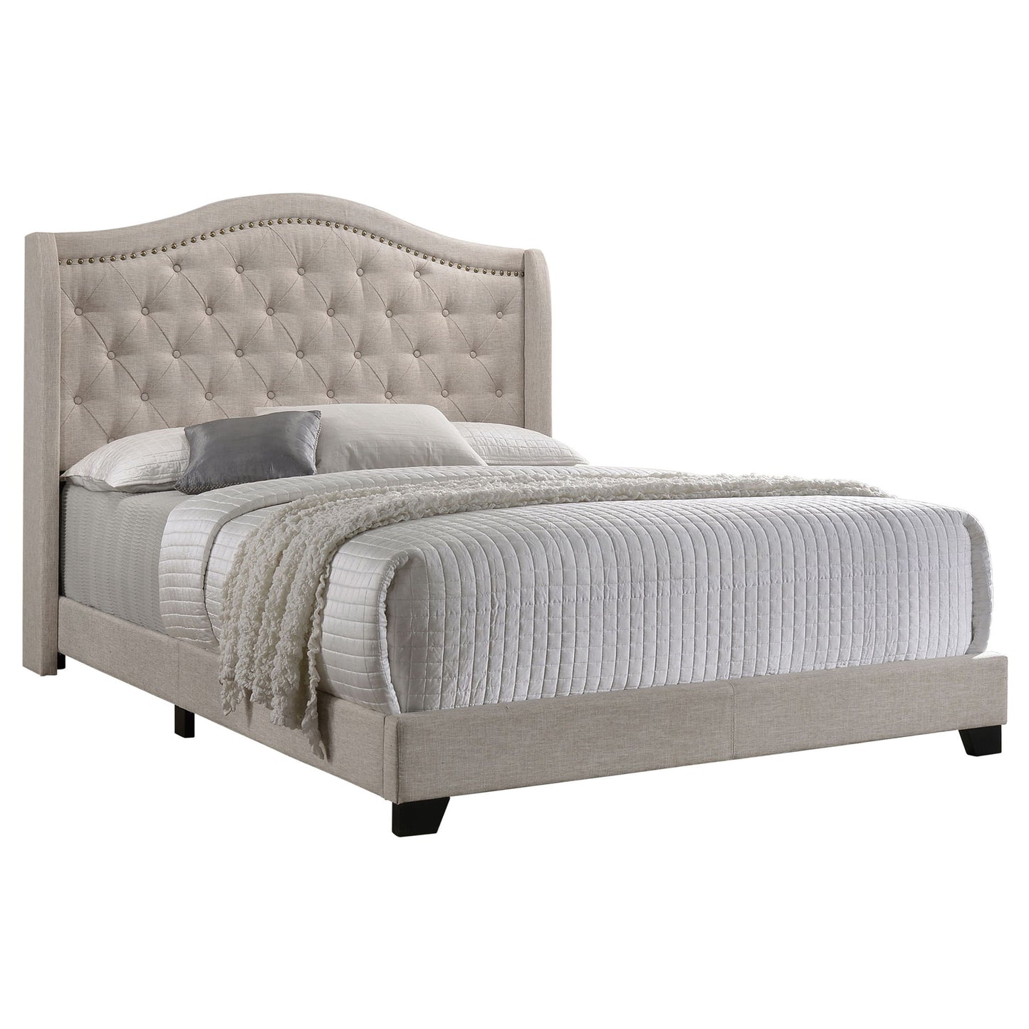 Copper - Queen Wingback Bed - Beige