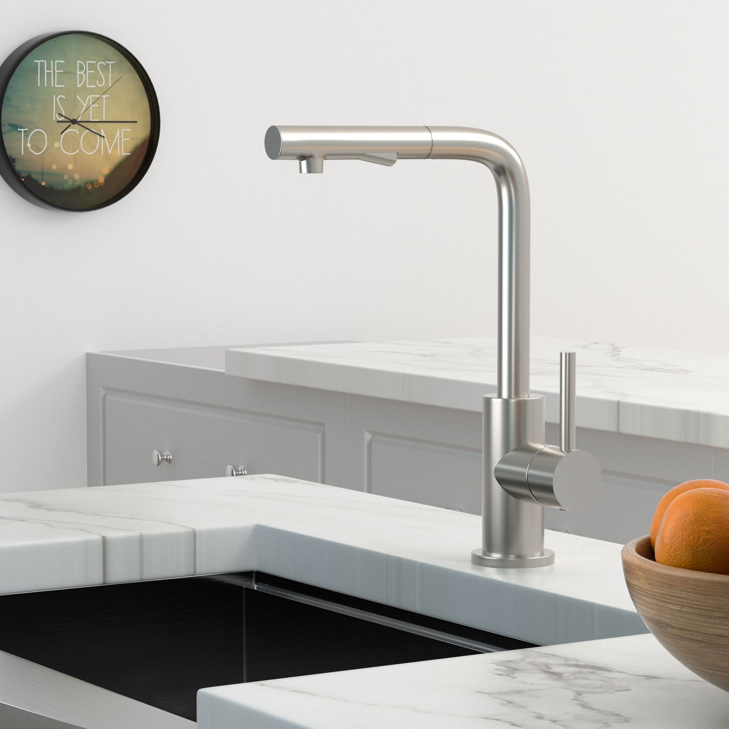 Kitchen Faucet With Pull Down Sprayer - Brushed Nickel