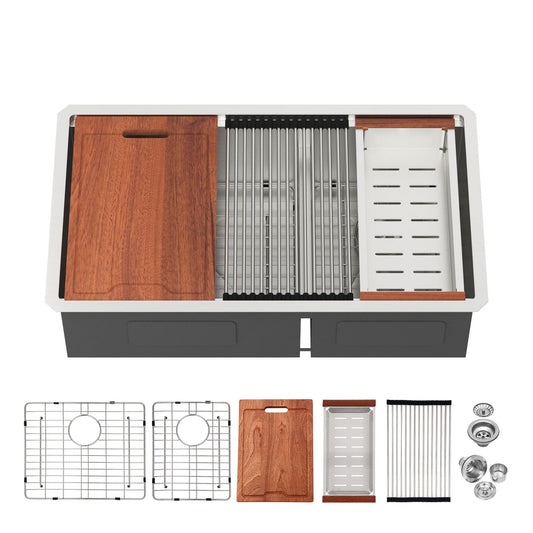 Modern Double Bowl Undermount Kitchen Sink