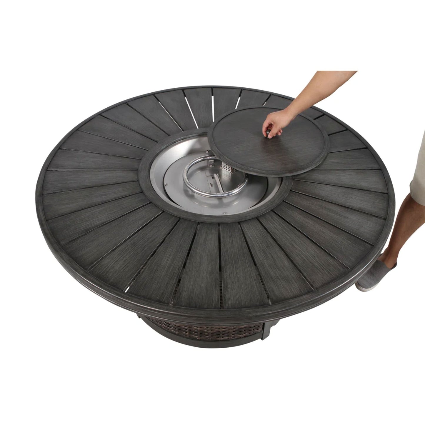 Propane Outdoor Fire Pit Table - Brown