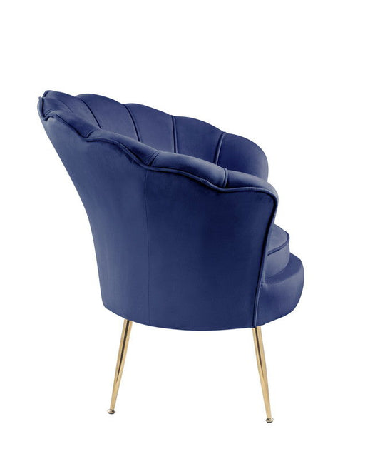 Angelina - Scalloped Back Barrel Accent Chair With Metal Legs