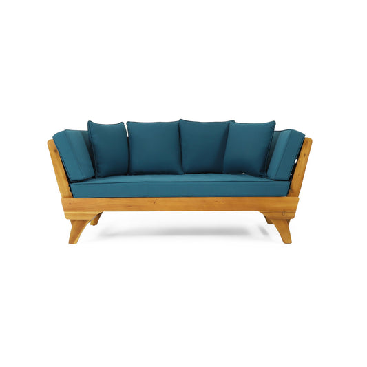 Outdoor Acacia Wood Expandable Daybed With Cushions