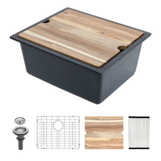 Quartz Composite Kitchen Sink With Workstation, Undermount