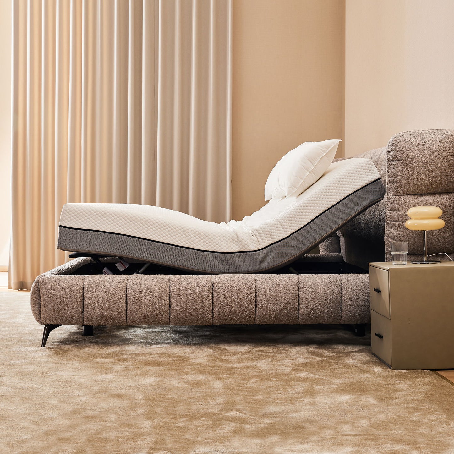 Adjustable Bed Base Frame With Head And Foot Incline And Wireless Remote