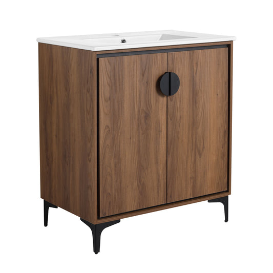 Modern Bathroom Vanity With Top Sink, Engineered Wood Storage Cabinet