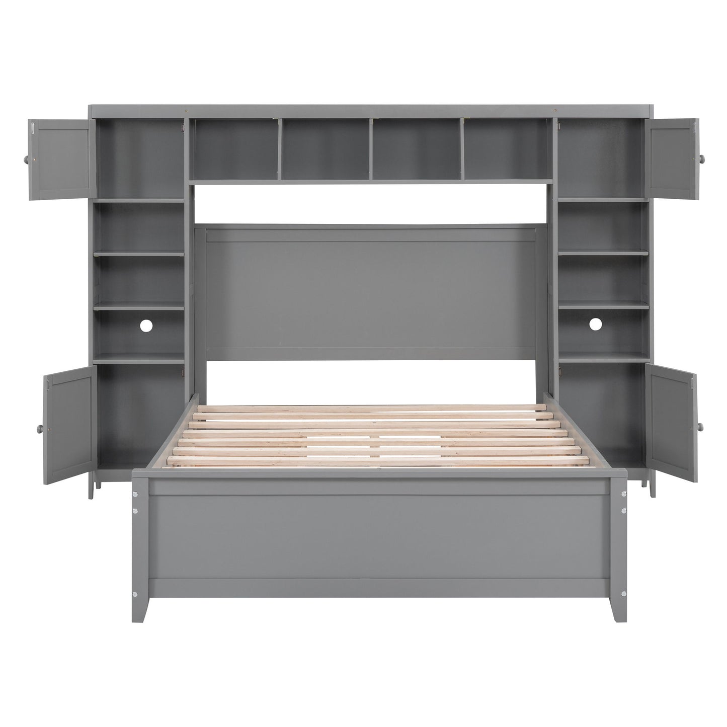 Bed With All In One Cabinet And Shelf
