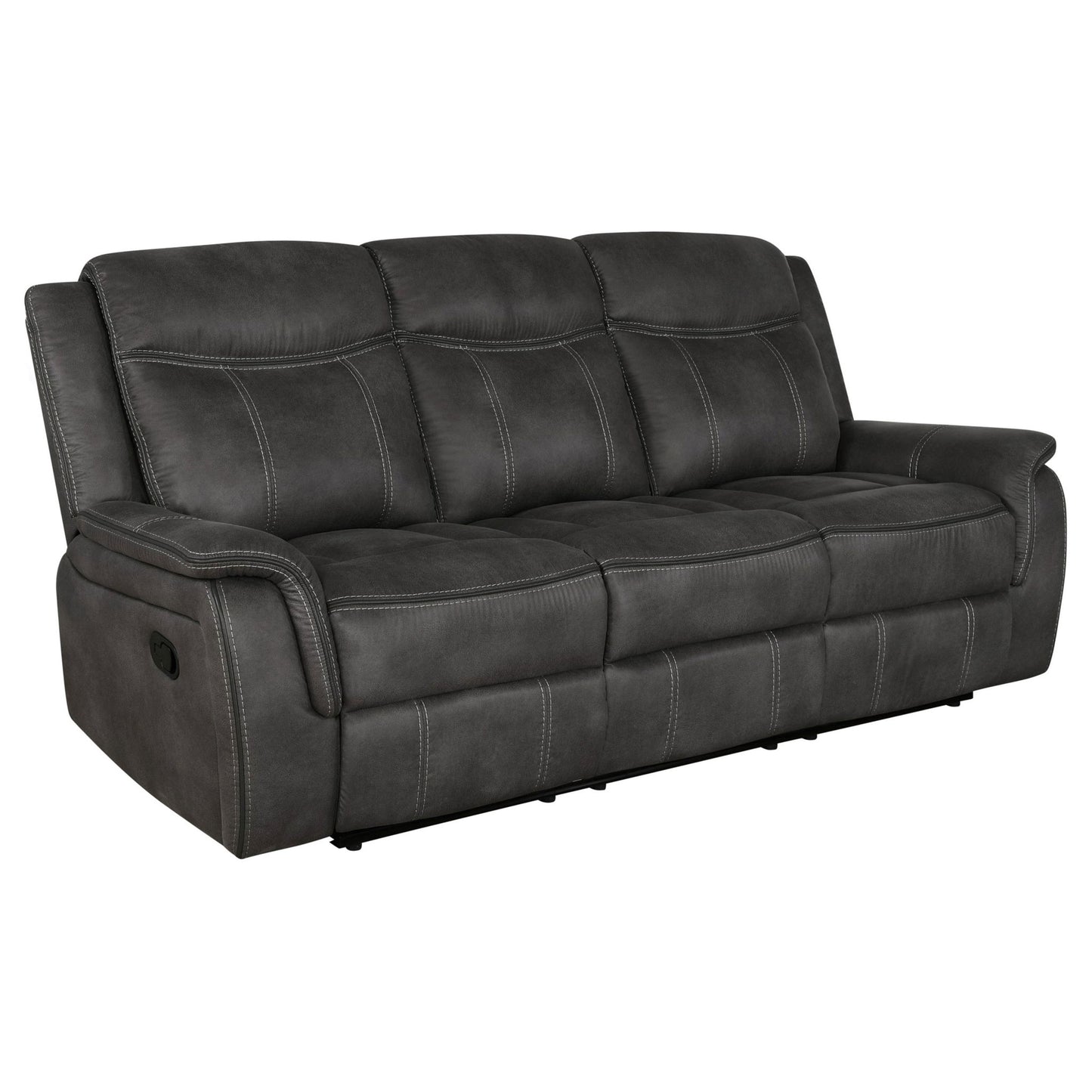 Franklin - 2 Piece Upholstered Reclining Sofa Set - Charcoal