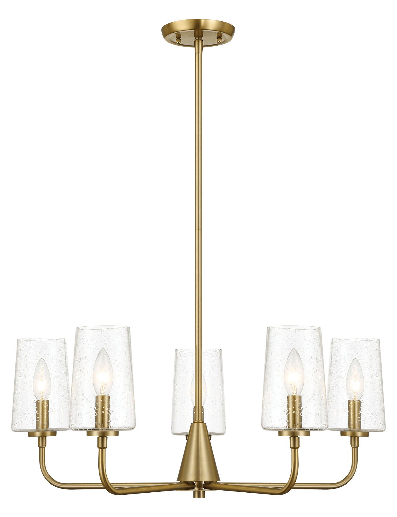 Dazzle - 5 Lights Chandelier With Clear Seeded Satin - Antique Brass / Clear / Gold
