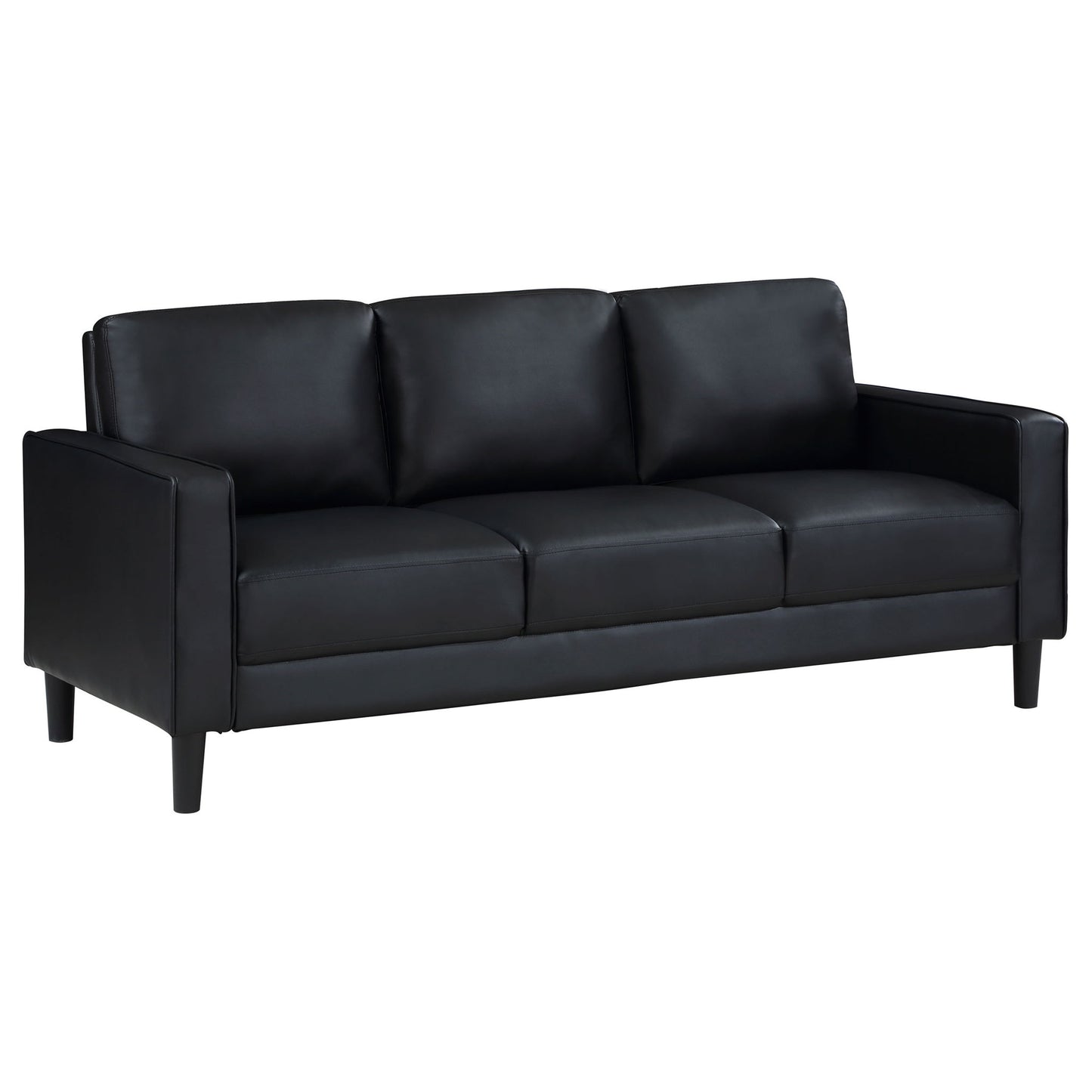 Ruth - 2 Piece Track Arm Sofa Set With Cushions - Black