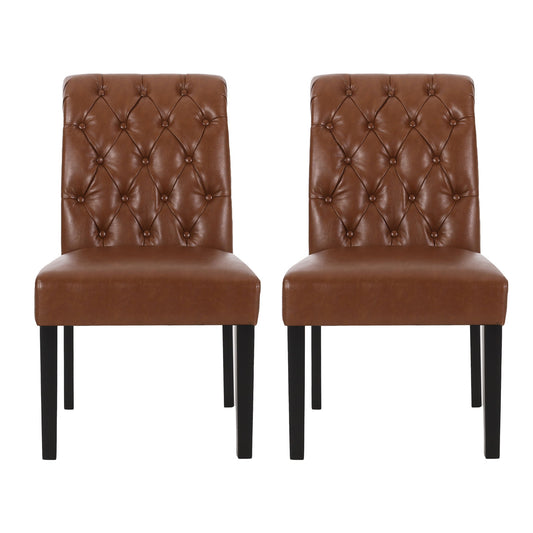 Broxton - Tuft Dining Rolltop Chairs With Button Tufted Backrest (Set of 2)