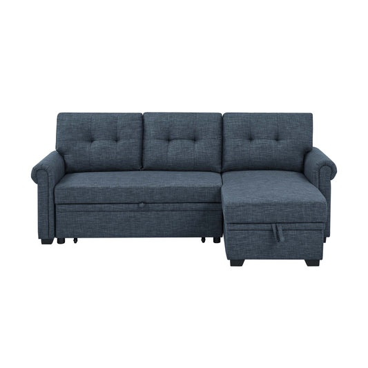 Upholstered Sleeper Sofa With Reversible Storage Chaise