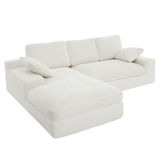 Compressed Sofa With 3 Back Cushions, 2 Throw Pillows