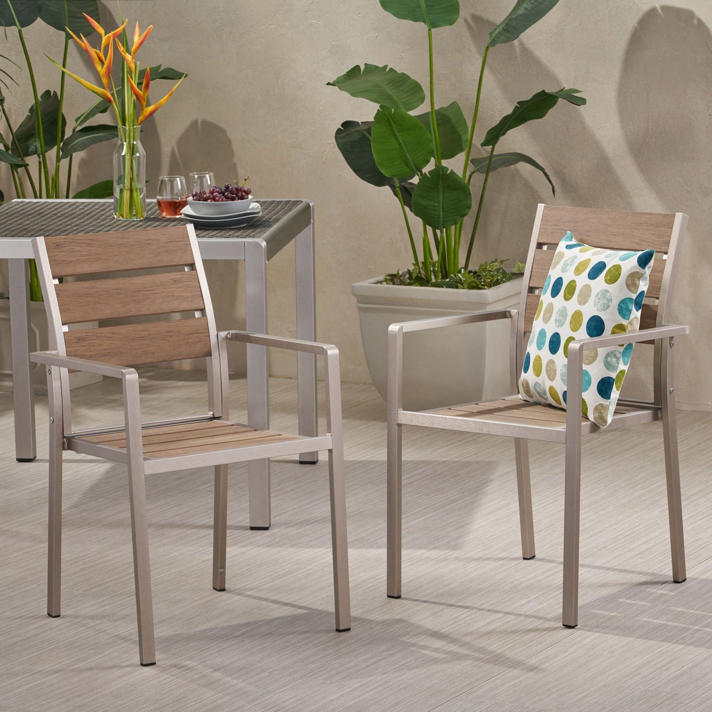 Dreamlan - Outdoor Aluminum Dining Chair (Set of 2)