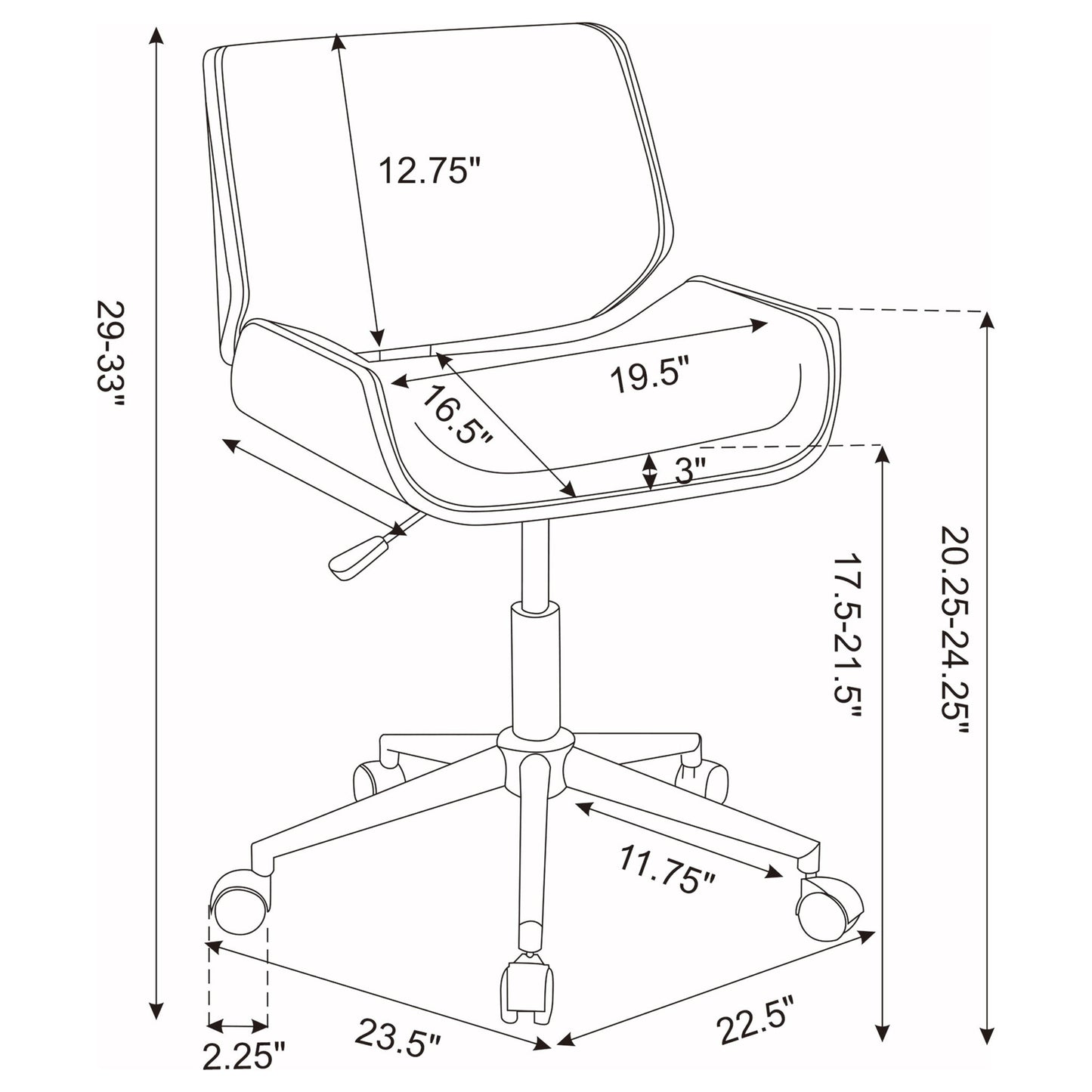 Ecru Swivel Office Chair Adjustable Height - Beige