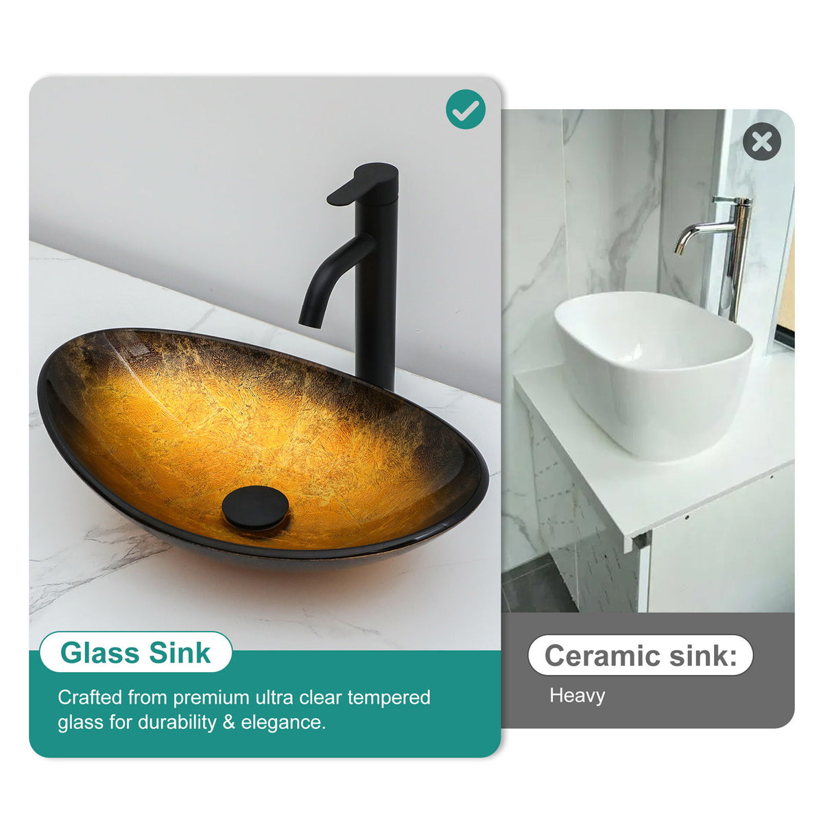 Veined Vessel Sink With Pop Up Drain, Boat Shape Bathroom Sink Above Counter - Gold