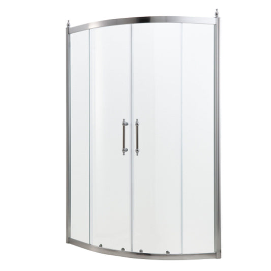 Framed Tub Shower Enclosure With Clear Tempered Glass