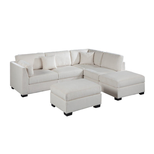 Sectional Sofa Set With Reversible Left / Right Chaise And Matching Cocktail Ottoman
