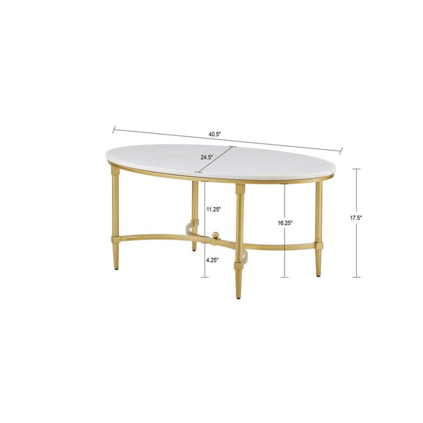 Bordeaux - Coffee Table - White / Gold