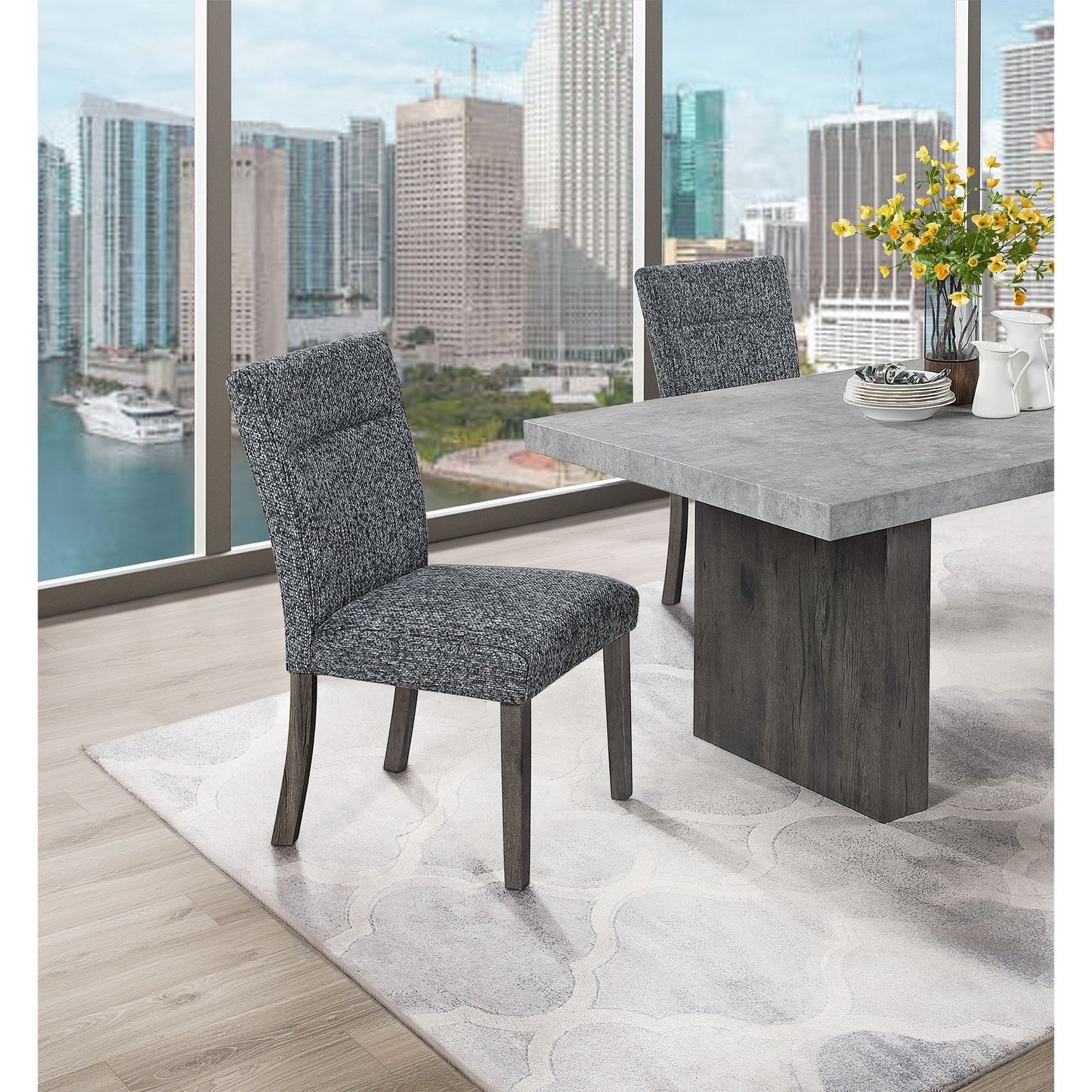 Sharon - Dining Chair With Extended Back (Set of 2) - Gray